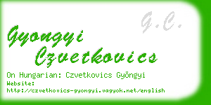 gyongyi czvetkovics business card