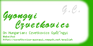 gyongyi czvetkovics business card